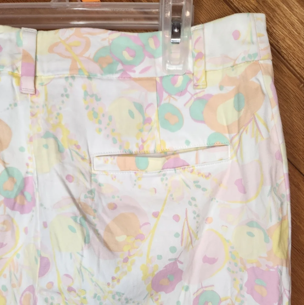 Talbots the perfect crop pastel floral print pants size 31 waist